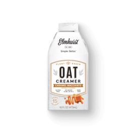 Elmhurst 1925 Caramel Macchiato Oat Creamer, Plant-Based, Vegan, 16 Ounce (Pack of 6)