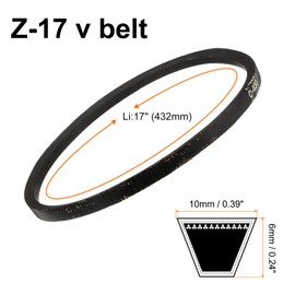 QUARKZMAN Z-17 Z Type V-Belt 432 mm/17 Inch Inner Length x 0.39 Inch Width x 0.24 Inch Height Drive Belt, Z Type Closed Rubber Transmission Belt