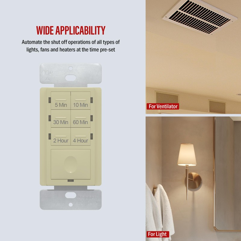 ENERLITES Countdown Timer Switch - Fan & Light Timer, 5