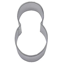 CybrTrayd R&M Tinplated Steel Cookie Cutter and Cookie Recipe, Monogrammed Number 8, Silver, Bulk Lot of 12