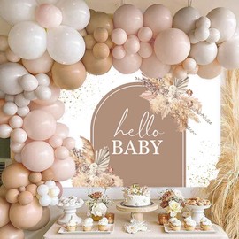 Sensfun Boho Baby Shower Backdrop Pampas Grass Flower Rainbow Arch Hello Baby Shower Photography Background for Girls Bohemian Baby Shower Party Decorations Banner Supplies 7x5ft
