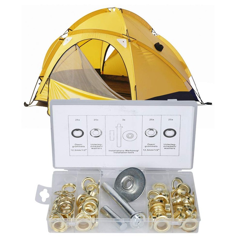 103 Piece Grommet Set Iron Galvanised Tent Eyelets Washer Installation