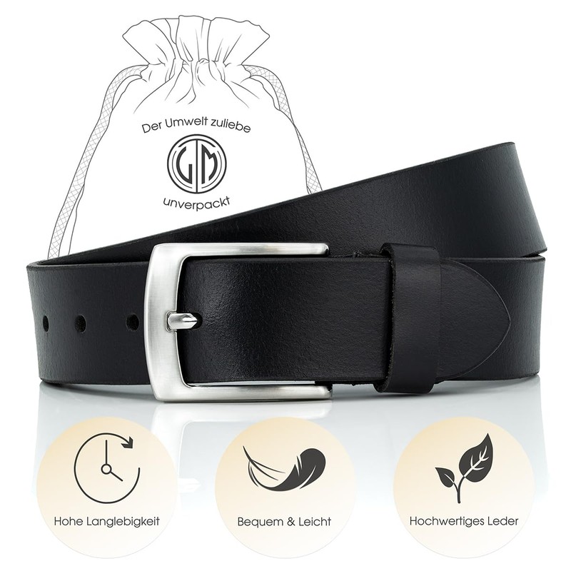 Linden Mann/Full Buffalo 4 mm Real Leather Men's Belt, full-grain