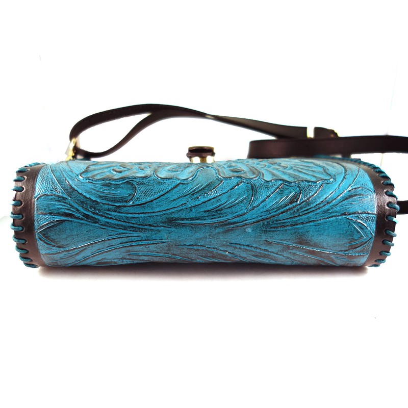 Hantooled - Bolso bandolera de piel para mujer, color café,