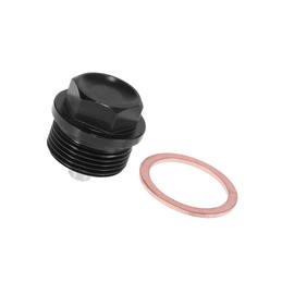 Motoforti 1 Set M24 x 1.5 Magnetic Oil Drain Plug Sump Drain Nut Oil Drain Bolt Screw with Gasket Black Universal Long-lasting