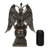 MystiKraft 15" Height Large Baphomet On Globe Statue Sabbatic Goat