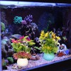 2pcs Artificial Aquarium Plants Silicone Flowers Reusable Resin Pots Fish