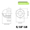 5/16-18" Black Acorn Cap Nuts, Acorn Nut Stainless Steel 18-8(304),