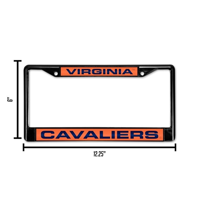 Rico Virginia Cavaliers Black Metal License Plate Frame Holder