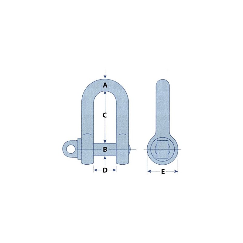 D Shackles with Captive Pin 4MM X2 (316 Stainless Steel