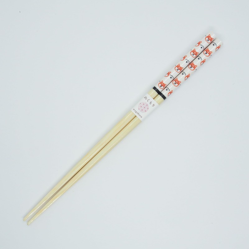 Tanaka Hashi 2 Pairs of Reusable Bamboo Chopsticks Shiba Inu