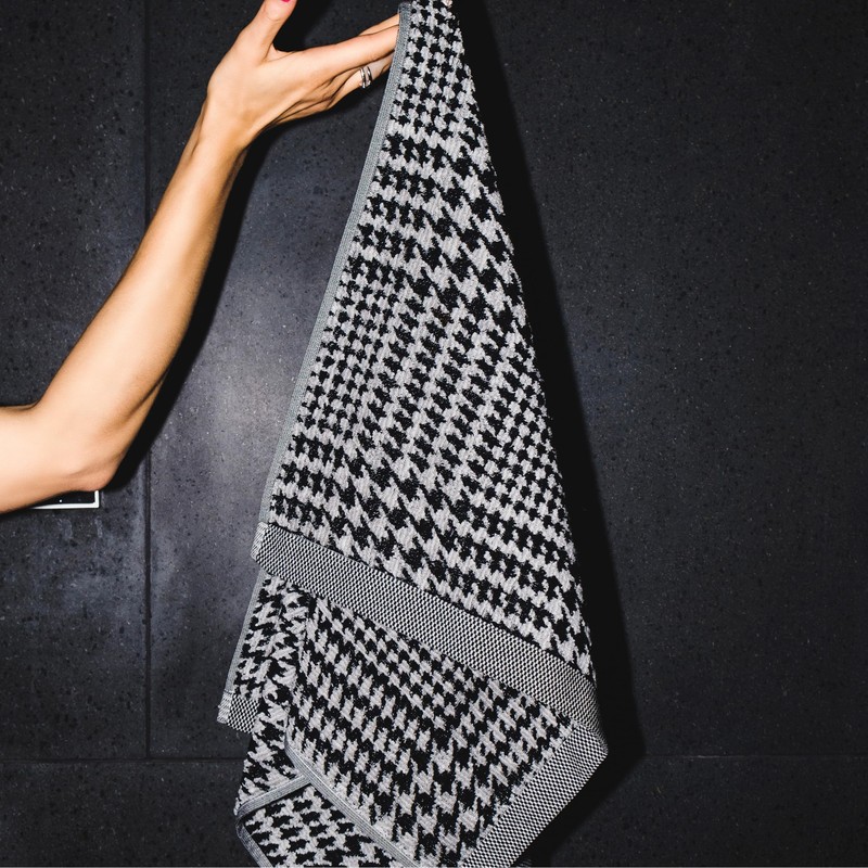 Möve Brooklyn Glencheck, Hand Towel 50 x 100 cm Nature/Cashmere