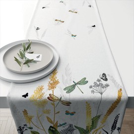 Ambiente Table Runner Table Runner 40 x 150 cm Ornamental Flowers Grasses Plant Motif Cotton