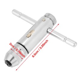 Llave de Carraca Ajustable M3-M8 con Mango T para Juego de Llave y Troquel, Herramienta Manual Multifuncional para Reparación de Tornillos, Ideal para Mantenimiento Industrial y Uso Profesional