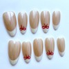 Handmade Press-On Nails, French Tip Press-On Nails, Handcrafted White Almond-Shaped