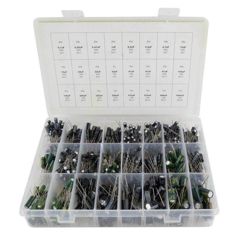 SeKi Electrolytic Capacitor Assortment 105° 630 Pieces - 24 Values