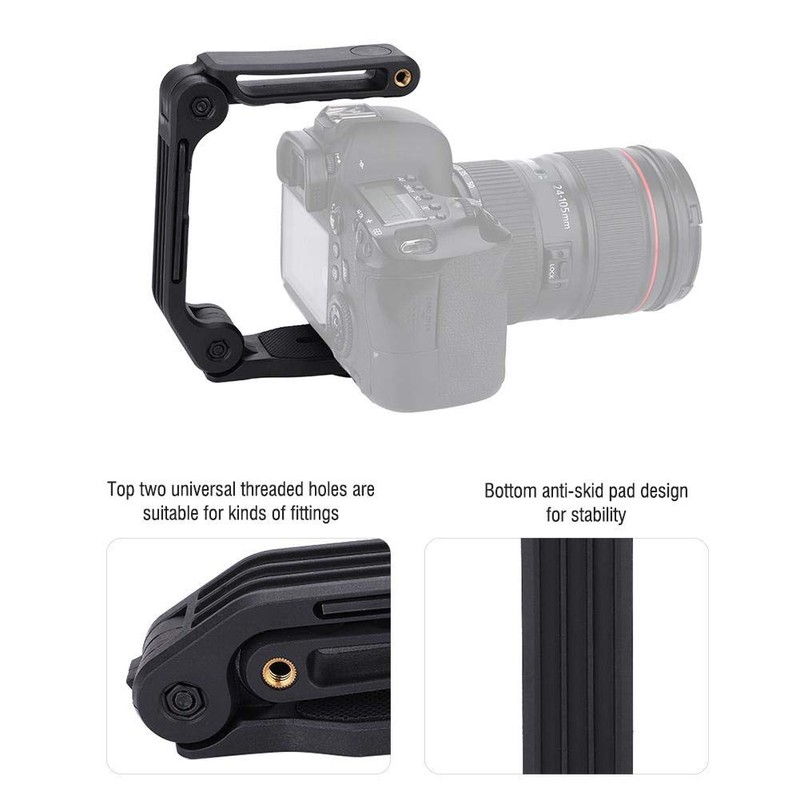 Hakeeta Camera Stabilizer U-Grip Handle Bracket Anti-shake 1/4 Screw Handheld