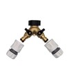Premium Dual Tap Brass Connector Set with 2 Premium Hose