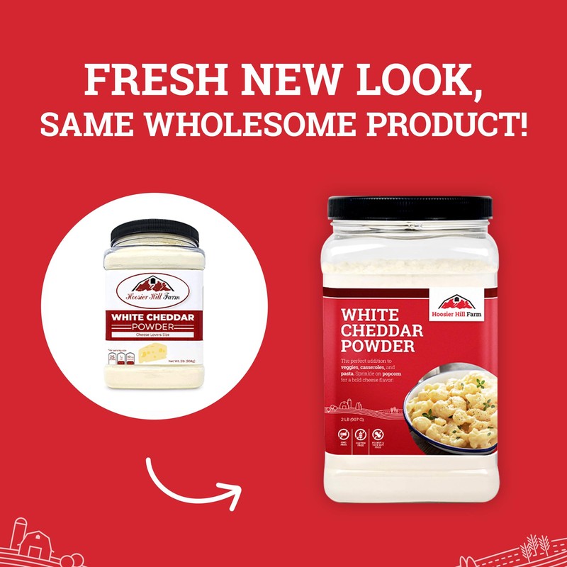Hoosier Hill Farm White Cheddar Cheese Powder, 2LB (Pack of