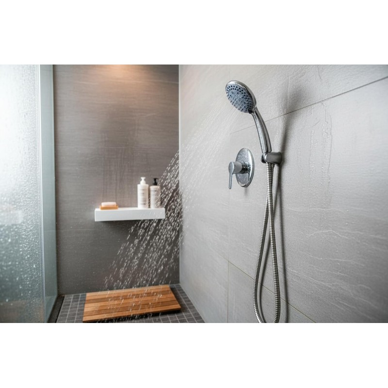 Shower Head with Hose Including 3 Jet Types with Bracket