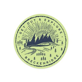 Die Cut Sticker Breckenridge, Colorado, Get Out and Explore, Contour Vinyl Sticker 1 to 3 inches (Waterproof Decal for Cars, Water Bottles, Laptops, Coolers), Small