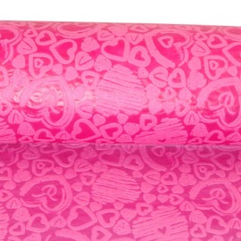 Dekoflor Table Runner, Table Decoration, Unique Hearts Design (Waterproof, Lotus Effect, Velvet Surface, 25 m Roll, 30 cm Width, 100% Nylon), Pink