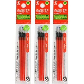 Pilot LFBTRF30EF Frixion Ball Refill for Multi-Color Type, 3 Refills per Pack x 3 Packs, Red