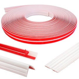 Dreameven Peel and Stick Wall Trim Molding, White, TPE, 0.8' W x 40' L, Corner Guard, Caulk Strip, Floor Transition