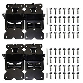 ZEKOO Gate Hinges (Black and White) Use for Vinyl and PVC Fences (Black 2 Pieces)