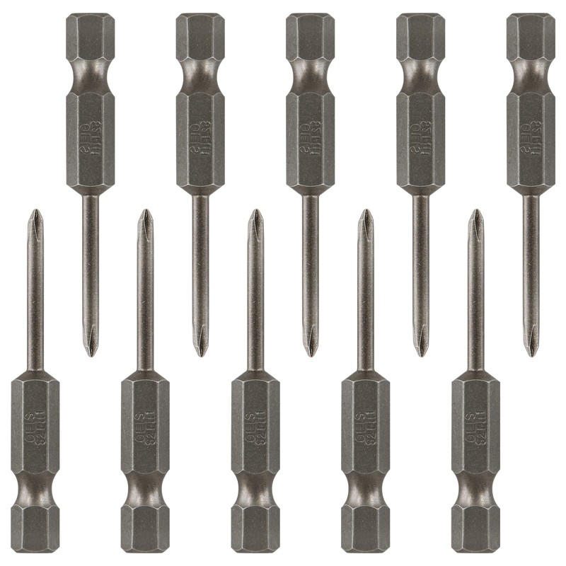 LDEXIN 10Pcs Phillips Screwdriver Bits 1/4 Inch Hex Shank S2