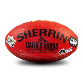 AFL Sherrin 2025 Gather Round Replica All Surface Football, Red, Size 5