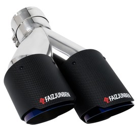 FAIZJUNBEN Carbon Fiber Exhaust TipDual exhaust tips with 2.5-inch inlet and 3.5-inch outletBrushed textured carbon fiber exhaust tip