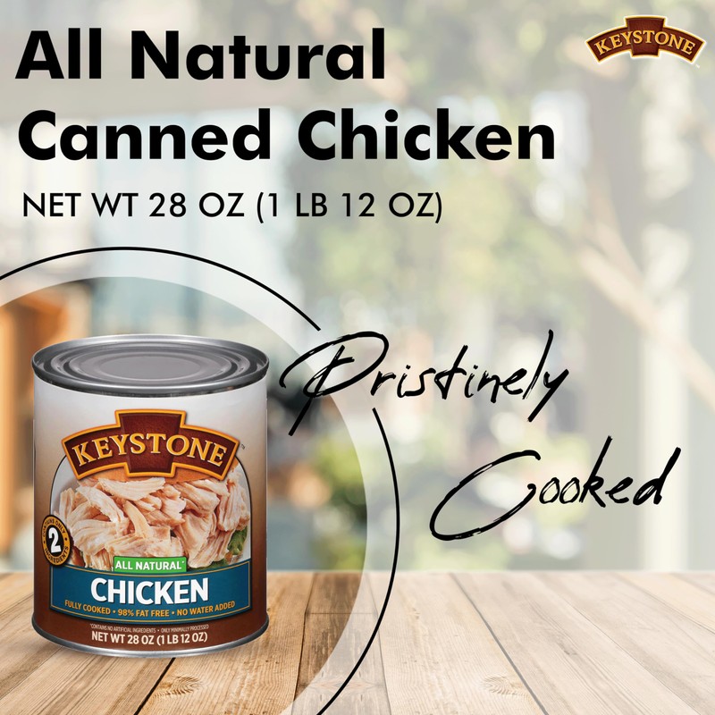 Keystone Meats All Natural Heat and Serve Canned Chicken 28