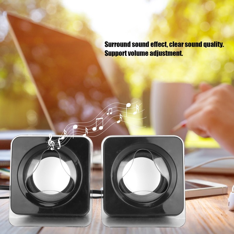 1 Pair Mini USB2.0 Speaker Computer Laptop Desktop Wired Stereo