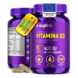 Vitamina Suplint 400 Huesos Sistema Inmune Suplemento Vegano Cápsulas