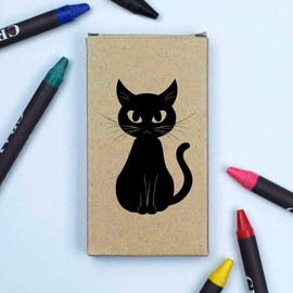 Azeeda 'Sitting Cat' Coloured Crayon Set (CY00027502)