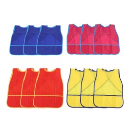 Kids Art Smocks, 12pcs Nylon Material 44x57cm Sleeveless Painting Aprons Waterproof with Pocket Painting Smock Ideal for Painting and Crafts