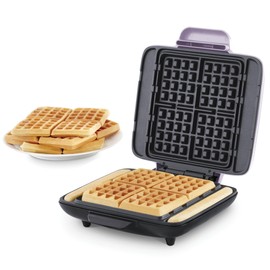 DASH No-Drip Waffle Maker - Four Waffle Molds, Nonstick Waffle Iron with Quick Heat-Up, Nonstick Surface - Perfect Waffle Maker for Kids and Families, Just Add Batter