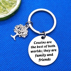 Cousins Gift for Women Men Cousin Keychain Cousins are The Best of Both Worlds, Cousin Jewelry Cousin Keyring Cousin Appreciation Gift Graduation Gifts Christmas Birthday Gifts for Cousins