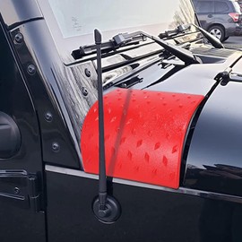 Cowl Body Armor Outer Cover, Compatible with 2007-2018 Jeep Wrangler JK, JKU Unlimited, Rubicon, Sahara X, and Off Road Sport Models (red)