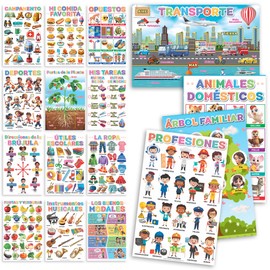 DeeDee's Workshop 16 Spanish Classroom Posters vol. 2, Spanish Learning for Kids, Spanish Classroom Decorations
