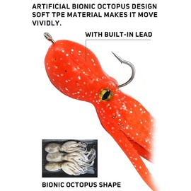 Stylebest Octopus Swimbait Soft Fishing Lure with Hooks, Squid Jigs, Artificial Bait, Sea Fishing in Saltwater, Pack of 6