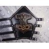 metaldevastation.com KAMPFAR.. LEATHER GAUNTLET THOR'S HAMMER.VIKING BLACK METAL...(MDLG0 - RIGHT,