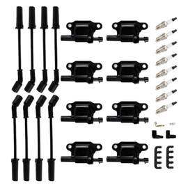 VeloxDrive UF413 Ignition Coils with Spark Wires Set of 8 Fit for Corvette Express Sierra Savana Tahoe Yukon G8 Escalade W3500 LaCrosse 5.3L 6.0L 6.2L OE 748UU, 12656210, E893