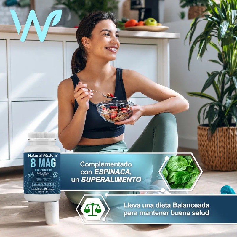 8 Magnesios Citrato de magnesio,180 cápsulas