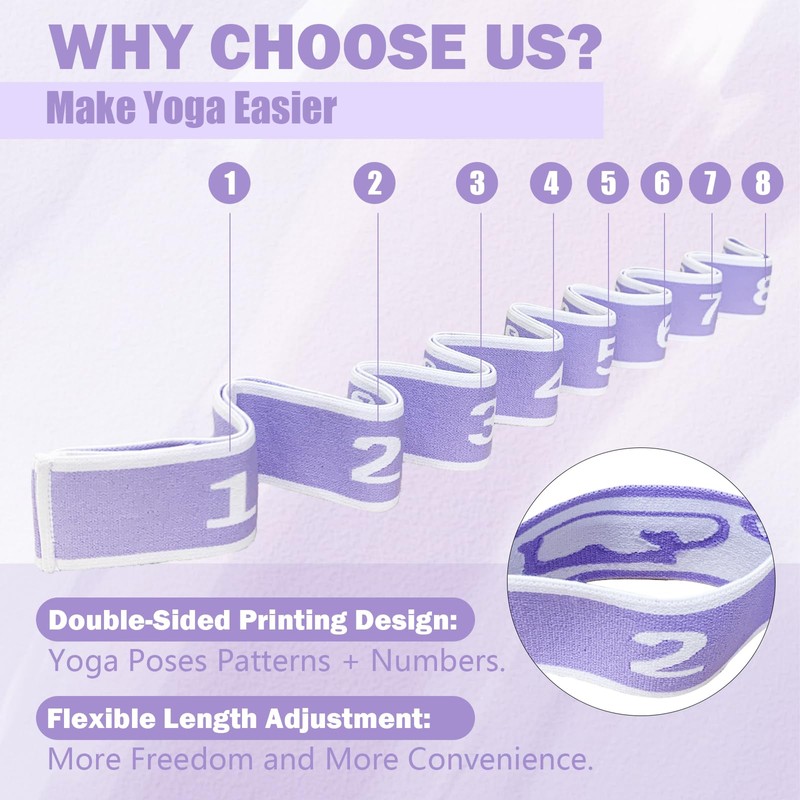 Adjustable Loops Stretching Strap, Multi-Loop Elastic Yoga Stretch Strap, Flexible