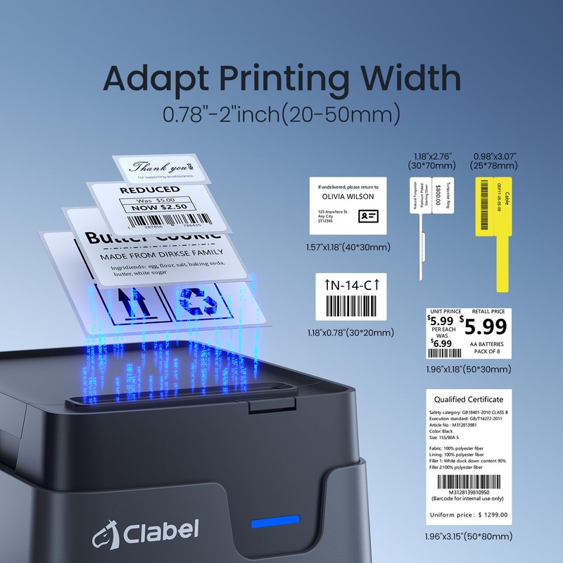CLABEL 2in Desktop Thermal Label Printer, 221D Bluetooth Barcode Sticker