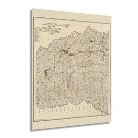 HISTORIX Vintage 1900 Choctaw Nation Indian Territory Map - 18x24 Inch Vintage Map of Choctaw Indian Territory Oklahoma Wall Art - Includes Approved Coal Leases and Coal Claims