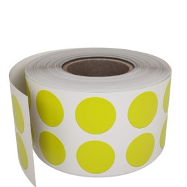 Dot Stickers in Yellow 1.3cm, 1080 Pack - Colored Labels in a roll for Inventory Labeling 0.50 inch 13mm Dots by Royal Green