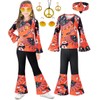 IWALUE 60s 70s Outfits Hippie Kid Girls Costume Set Disco